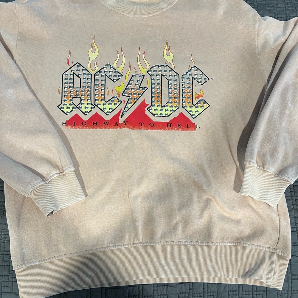 AC/DC Tan Crewneck Sweater